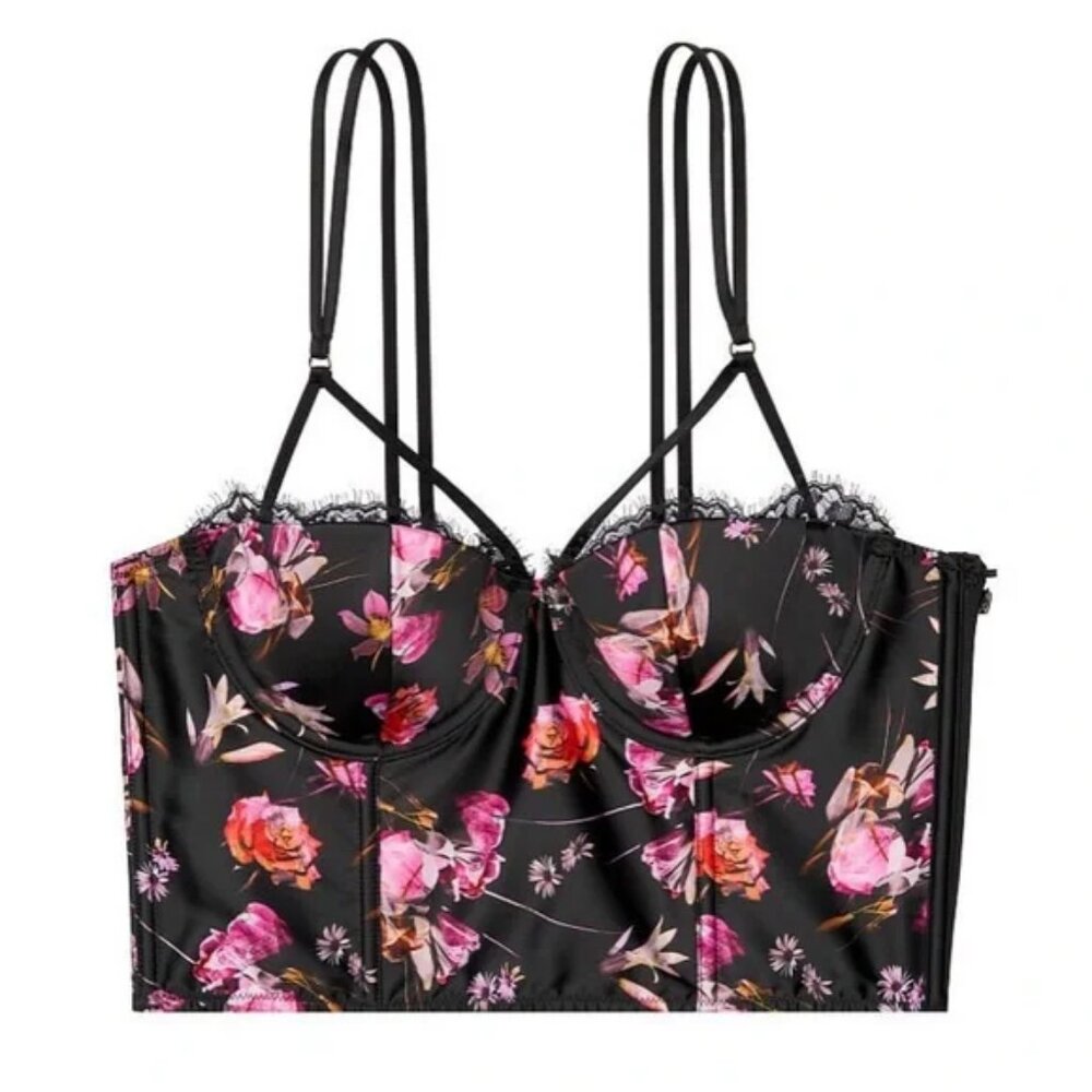 NWOT Victoria's Secret Very Sexy Strappy Satin Corset Bustier size 32C